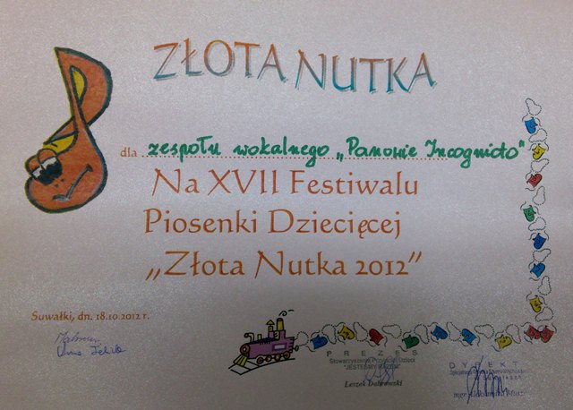 Dyplom za udział w festiwalu